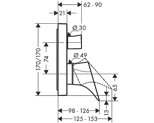 Купить Смеситель для ванны Axor Starck Organic 12416000 в магазине сантехники Santeh-Crystal.ru