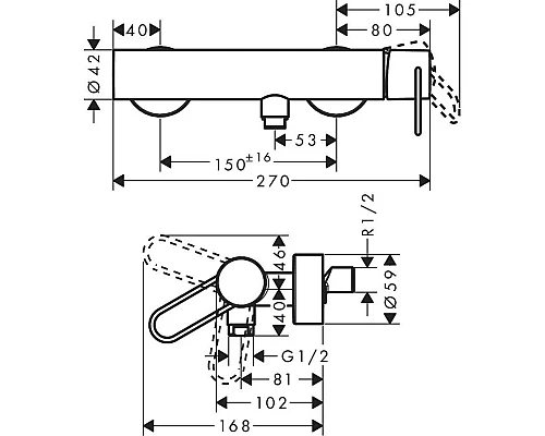 Приобрести Смеситель для душа Axor Uno 38621000 в магазине сантехники Santeh-Crystal.ru