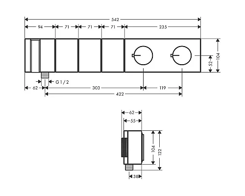 Заказать Термостат для ванны Axor Edge 46711000 в магазине сантехники Santeh-Crystal.ru