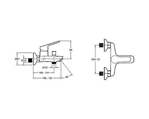 Приобрести Смеситель для ванны Jacob Delafon Aime E29871-BL в магазине сантехники Santeh-Crystal.ru
