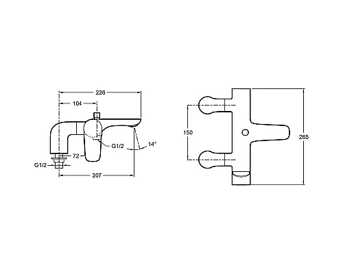 Заказать Смеситель на борт ванны Jacob Delafon Aleo E72283-CP в магазине сантехники Santeh-Crystal.ru
