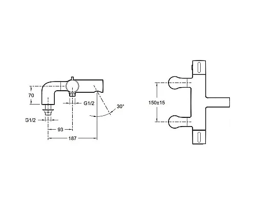 Приобрести Термостат на борт ванны Jacob Delafon Cuff E98300-CP в магазине сантехники Santeh-Crystal.ru