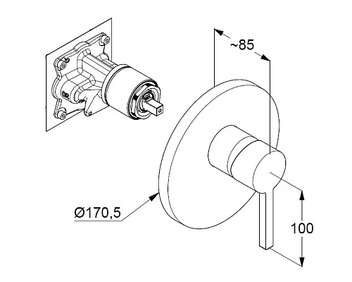 Приобрести Смеситель для душа Kludi Nova Fonte Puristic 206553915 в магазине сантехники Santeh-Crystal.ru