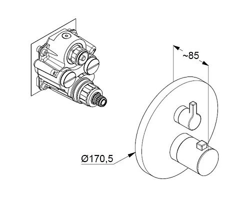 Заказать Термостат для ванны Kludi Nova Fonte Puristic 208303915 в магазине сантехники Santeh-Crystal.ru