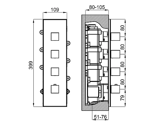 Приобрести Термостат для ванны Noken Oxo N113700051 в магазине сантехники Santeh-Crystal.ru
