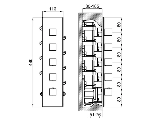 Заказать Термостат для ванны Noken Oxo N113700060 в магазине сантехники Santeh-Crystal.ru