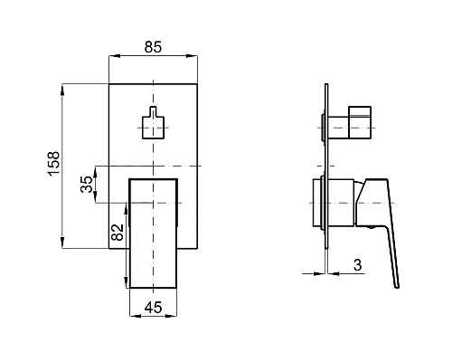 Заказать Смеситель для ванны Noken Square N186490048 в магазине сантехники Santeh-Crystal.ru