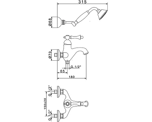Купить Смеситель для ванны Migliore Bomond 30009 в магазине сантехники Santeh-Crystal.ru