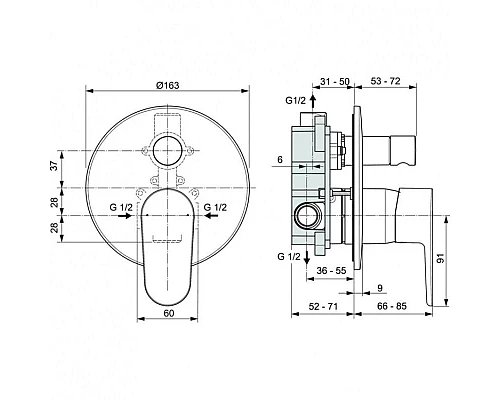 Заказать Смеситель для ванны Ideal Standard Cerafine O A7193AA в магазине сантехники Santeh-Crystal.ru