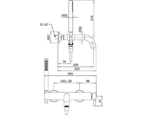 Приобрести Смеситель для ванны Migliore Sirius 28177 в магазине сантехники Santeh-Crystal.ru