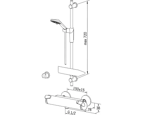 Приобрести Термостат для душа Oras Optima 7169U в магазине сантехники Santeh-Crystal.ru