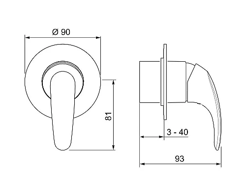 Купить Встраиваемый смеситель для душа Oras Polara 1487 в магазине сантехники Santeh-Crystal.ru