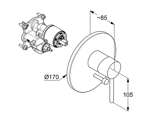 Приобрести Смеситель для ванны Kludi Bozz 386500576 в магазине сантехники Santeh-Crystal.ru