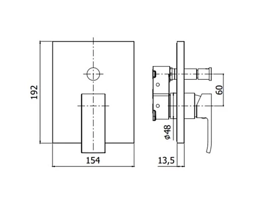 Купить Смеситель для ванны Paffoni Elle ELBOX015CR в магазине сантехники Santeh-Crystal.ru