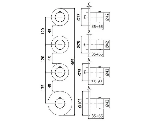 Купить Термостат для ванны Paffoni Modular Box MDE019CR в магазине сантехники Santeh-Crystal.ru