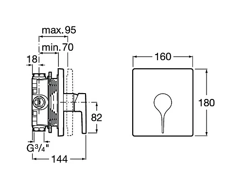 Приобрести Смеситель для душа Roca Insignia 5A2B3ACN0 в магазине сантехники Santeh-Crystal.ru