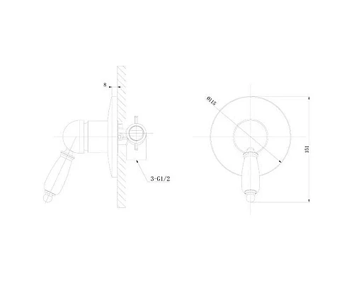 Заказать Смеситель для душа Caprigo Adria Uno 02-550-vot в магазине сантехники Santeh-Crystal.ru