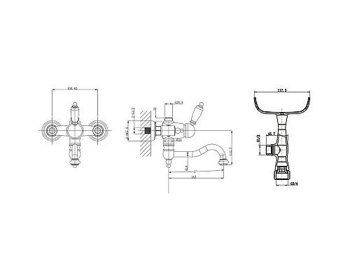 Купить Смеситель для ванны Caprigo Adria Uno Black Edition 02B-511-crm в магазине сантехники Santeh-Crystal.ru