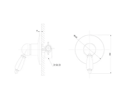 Заказать Смеситель для душа Caprigo Adria Uno Black Edition 02B-550-crm в магазине сантехники Santeh-Crystal.ru
