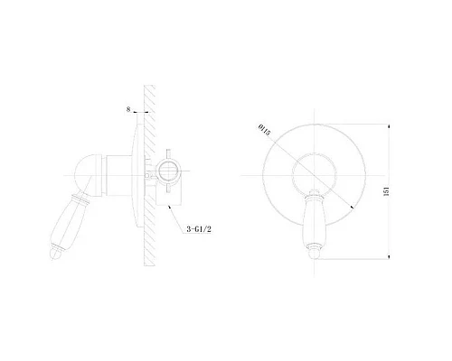 Приобрести Смеситель для душа Caprigo Adria Uno Metal Edition 02M-550-crm в магазине сантехники Santeh-Crystal.ru