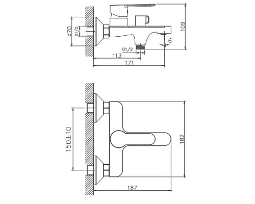 Приобрести Смеситель для ванны Haiba HB60557-8 в магазине сантехники Santeh-Crystal.ru