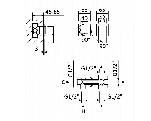 Приобрести Смеситель для ванны Cezares Porta PORTA-VDIM3-M-BIO в магазине сантехники Santeh-Crystal.ru