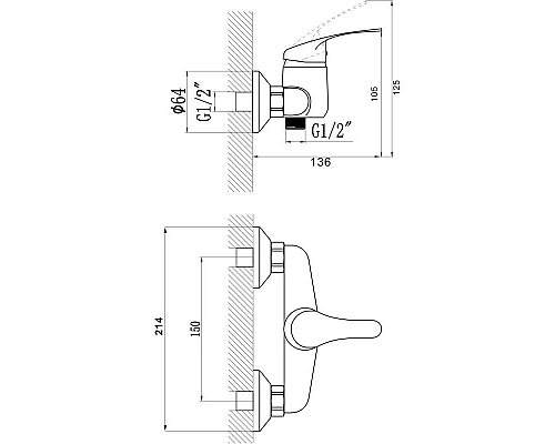Приобрести Смеситель для душа Savol S-T3001 в магазине сантехники Santeh-Crystal.ru