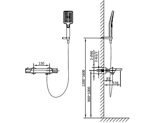 Термостат для ванны AltroBagno Lamberto AltroBagnoLamberto020401Cr