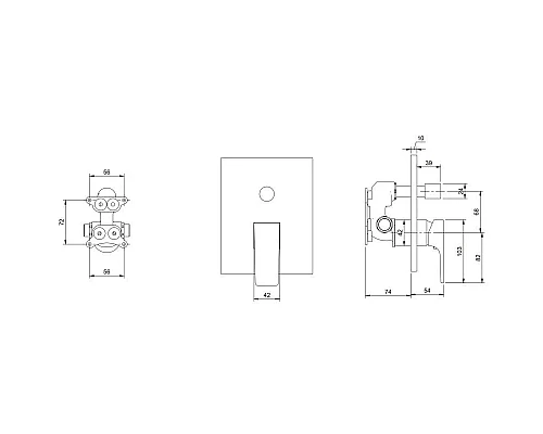 Купить Смеситель для ванны Villeroy & Boch Architectura Square TVS125003000K5 в магазине сантехники Santeh-Crystal.ru