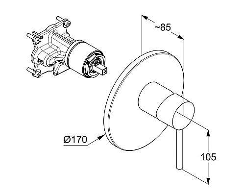 Приобрести Смеситель для душа Kludi Bozz 386555376 в магазине сантехники Santeh-Crystal.ru