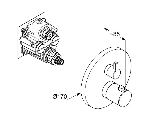 Приобрести Термостат для ванны Kludi Nova Fonte Puristic 208305315 в магазине сантехники Santeh-Crystal.ru