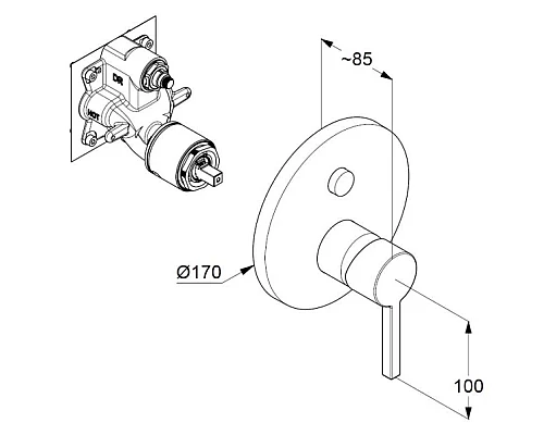 Приобрести Смеситель для ванны Kludi Nova Fonte Puristic 206595315 в магазине сантехники Santeh-Crystal.ru