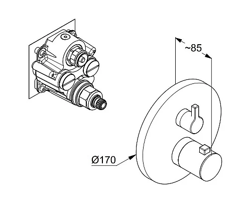 Купить Термостат для душа Kludi Nova Fonte Puristic 208355315 в магазине сантехники Santeh-Crystal.ru