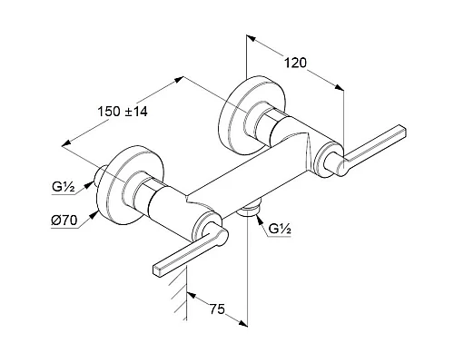 Приобрести Смеситель для душа Kludi Nova Fonte Puristic 207105315 в магазине сантехники Santeh-Crystal.ru
