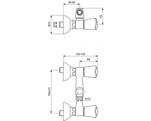 Заказать Смеситель для душа Vidima Сева Трио BA106AA в магазине сантехники Santeh-Crystal.ru