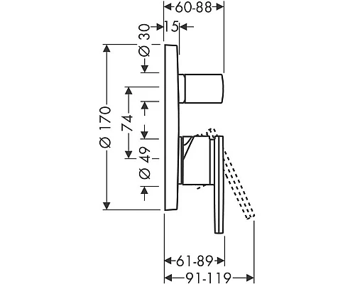 Купить Смеситель для ванны Axor Citterio 39455000 в магазине сантехники Santeh-Crystal.ru