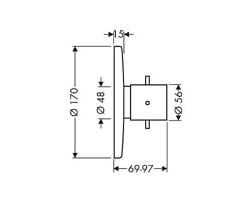 Приобрести Центральный термостат Highflow Axor Starck 10715000 в магазине сантехники Santeh-Crystal.ru