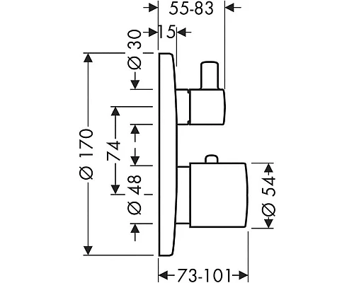 Купить Термостат для душа Axor Uno 38700000 в магазине сантехники Santeh-Crystal.ru