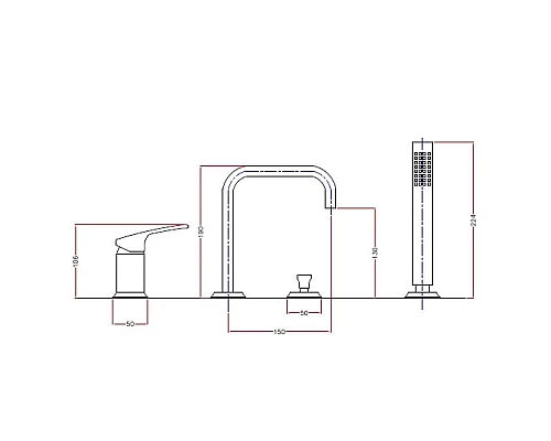 Купить Смеситель на борт ванны хром Cezares Legend LEGEND-BVDM-01 в магазине сантехники Santeh-Crystal.ru