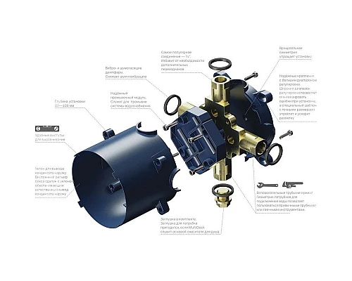 Приобрести Универсальная встроенная часть Am.Pm MultiDock F100100 в магазине сантехники Santeh-Crystal.ru