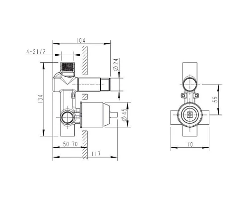 Купить Скрытая монтажная часть Bravat D9100CP-ENG в магазине сантехники Santeh-Crystal.ru
