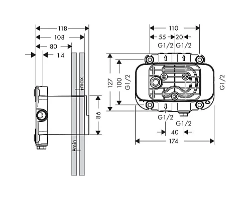 Купить Скрытая часть Axor One 45710180 в магазине сантехники Santeh-Crystal.ru