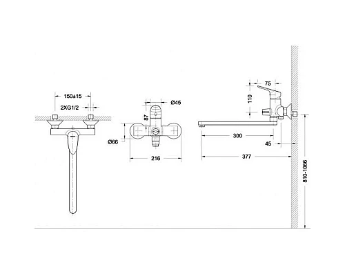 Купить Смеситель для ванны Bravat Drop F64898C-L в магазине сантехники Santeh-Crystal.ru