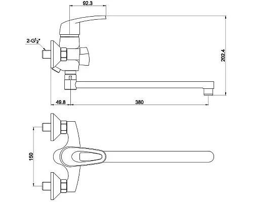 Приобрести Смеситель для ванны Timo Standard 1935Y-CR chrome в магазине сантехники Santeh-Crystal.ru