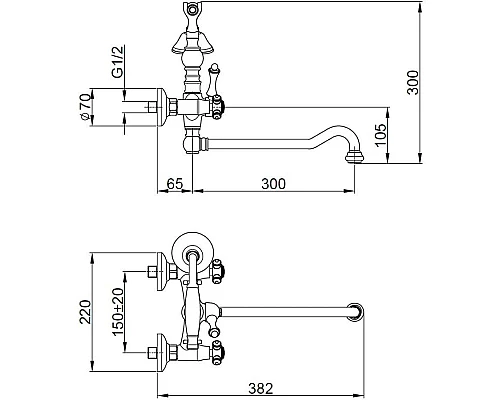 Заказать Смеситель для ванны Migliore Prestige 31597 в магазине сантехники Santeh-Crystal.ru
