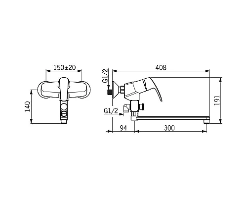 Заказать Смеситель для ванны Oras Safira 1073X в магазине сантехники Santeh-Crystal.ru