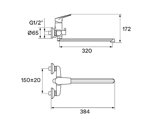 Приобрести Смеситель для ванны Santek Кант WH5A12002C001 в магазине сантехники Santeh-Crystal.ru