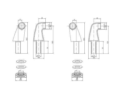 Купить Крепеж для вертикального монтажа смесителя (пара) Lemark LM8556CR в магазине сантехники Santeh-Crystal.ru