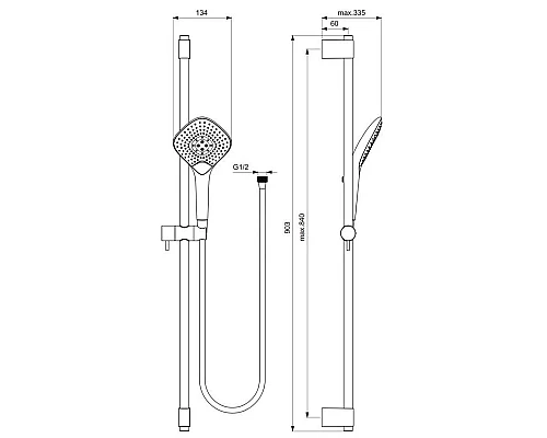 Приобрести Душевой гарнитур Ideal Standard IdealRain EVO Jet Diamond XL3 B1764AA в магазине сантехники Santeh-Crystal.ru