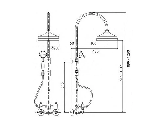 Приобрести Душевая колонная со смесителем, верхним и ручным душем золото 24 карат, ручки Swarovski Cezares Diamond DIAMOND-CD-03/24-Sw в магазине сантехники Santeh-Crystal.ru